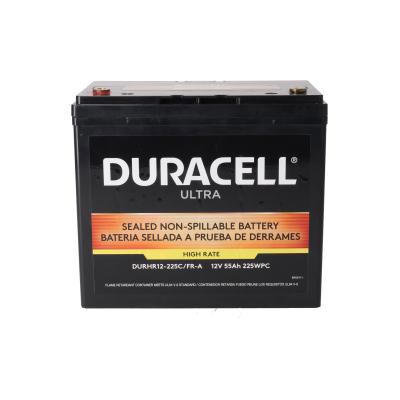 Duracell Ultra 12V 55AH AGM High Rate Sealed Lead Acid (SLA) Battery with M6, C Terminals